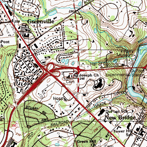 Topographic Map of Saint Joseph on-the-Brandywine, DE