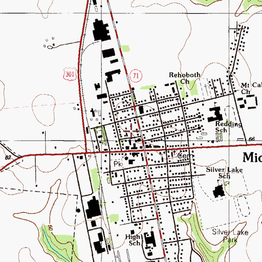 Topographic Map of Saint Josephs Catholic Church, DE