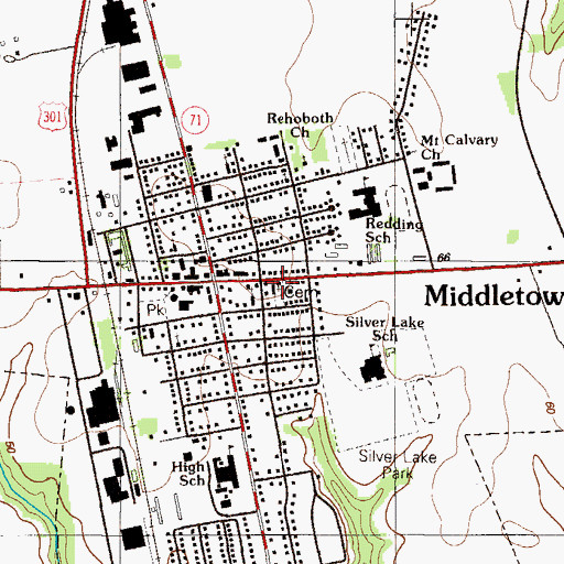 Topographic Map of Saint Anns Church, DE