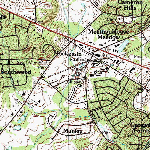 Topographic Map of Chippey Chapel Church, DE