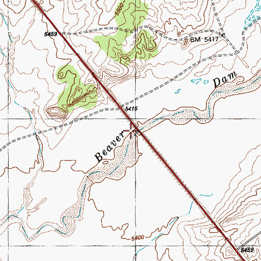 Topographic Map of Beaver Dam Wash Bridge, AZ