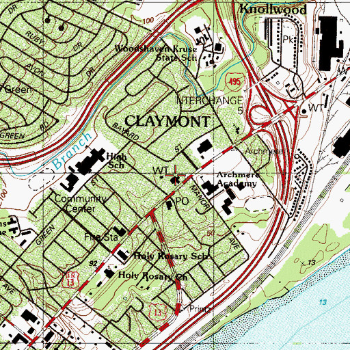 Topographic Map of Atonement Methodist Church, DE