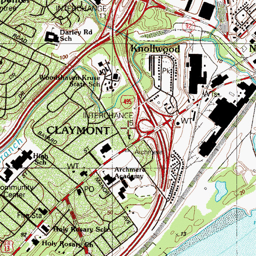 Topographic Map of Church of the Ascension, DE