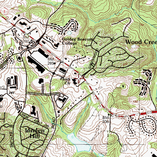 Topographic Map of Faith Baptist Church, DE