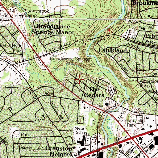 Topographic Map of Church of Christ, DE