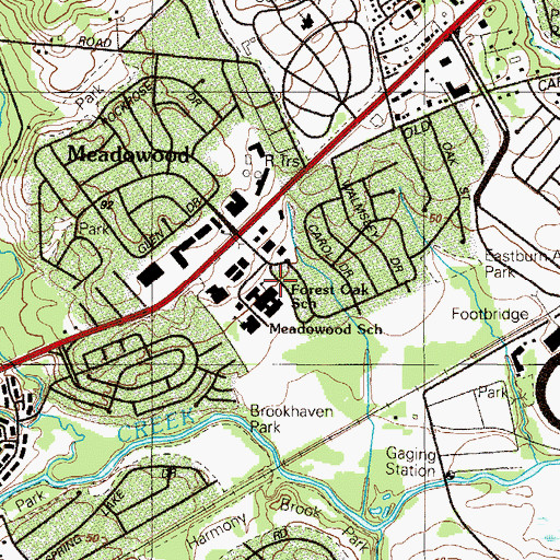Topographic Map of Forest Oak Elementary School, DE