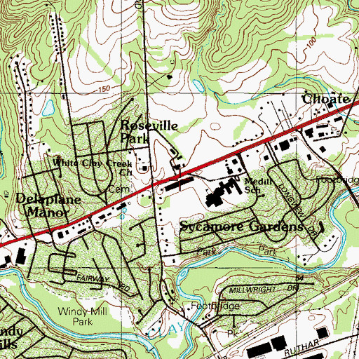 Topographic Map of Wilmer E Shue Middle School (historical), DE