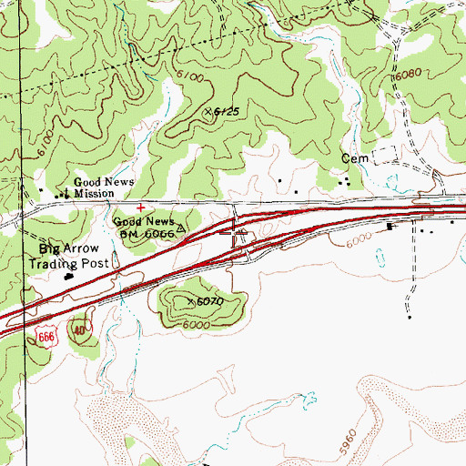 Topographic Map of Big Arrow Interchange, AZ
