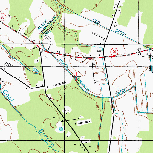 Topographic Map of Black Savannah Ditch, DE