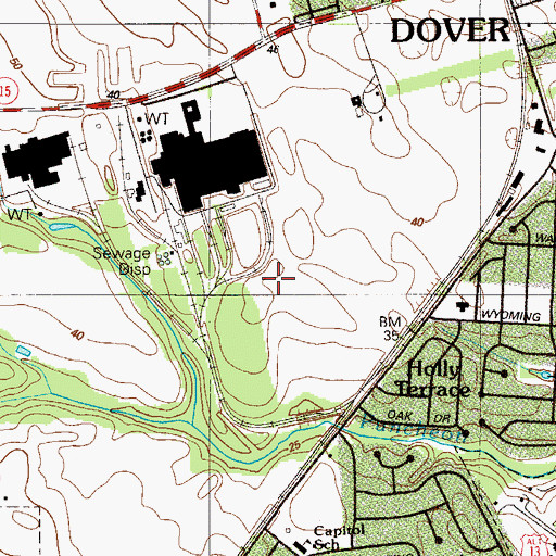 Topographic Map of Eden Hill, DE
