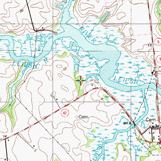 Topographic Map of Snowland, DE