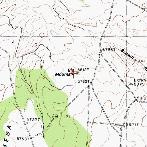 Topographic Map of Big Mountain, AZ