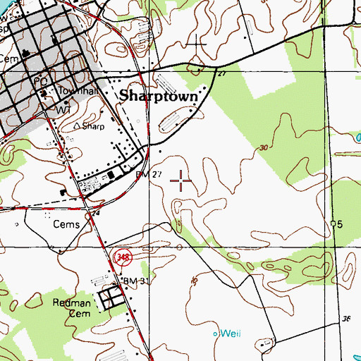 Topographic Map of WDPB-TV (Seaford), DE