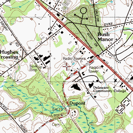 Topographic Map of WDOV-AM (Dover), DE