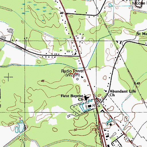 Topographic Map of WJWL-AM (Georgetown), DE