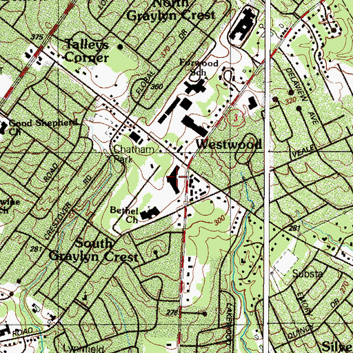 Topographic Map of Marsh Road Shopping Center, DE