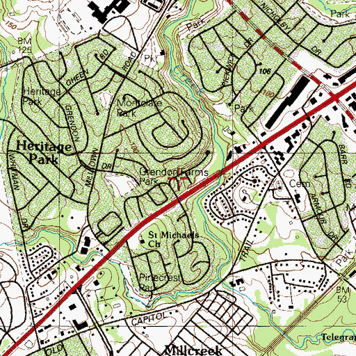 Topographic Map of Midway Shopping Center, DE