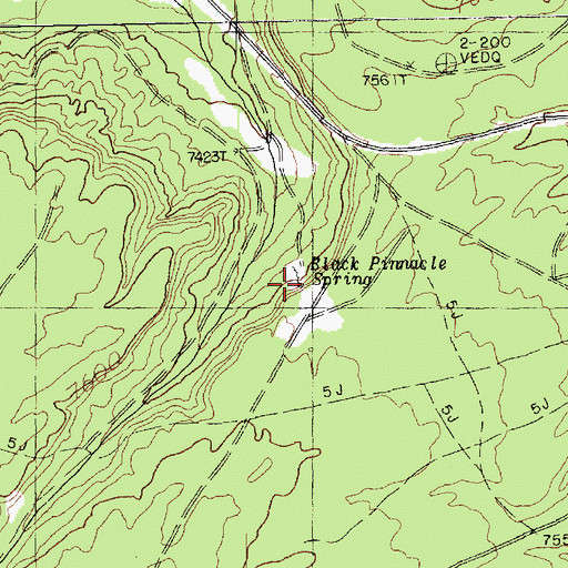 Topographic Map of Black Pinnacle Spring, AZ