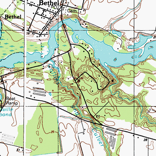 Topographic Map of Broad Creek Estates, DE