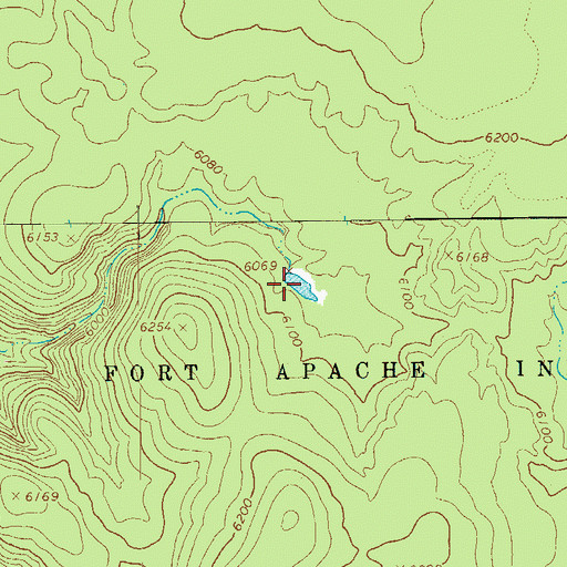 Topographic Map of Black River Number Two Tank, AZ