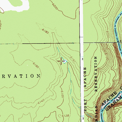 Topographic Map of Black River Tank, AZ