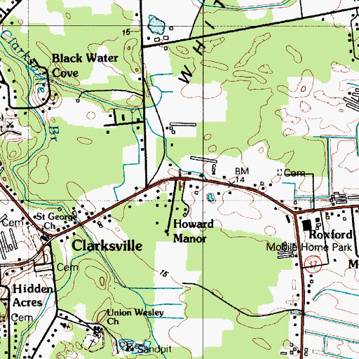 Topographic Map of Howard Manor, DE