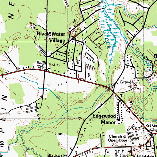 Topographic Map of Blackwater Village, DE