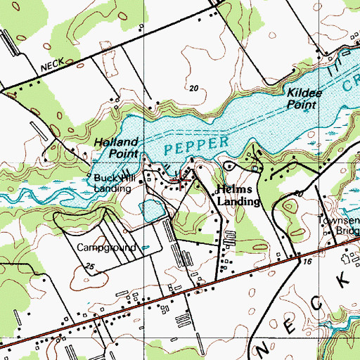 Topographic Map of Helms Landing, DE
