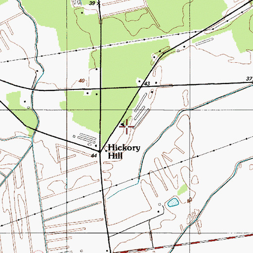 Topographic Map of Hickory Hill Church, DE