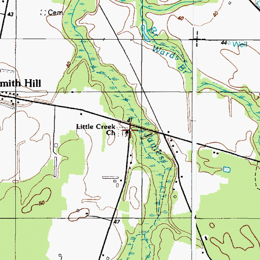 Topographic Map of Little Creek Church, DE