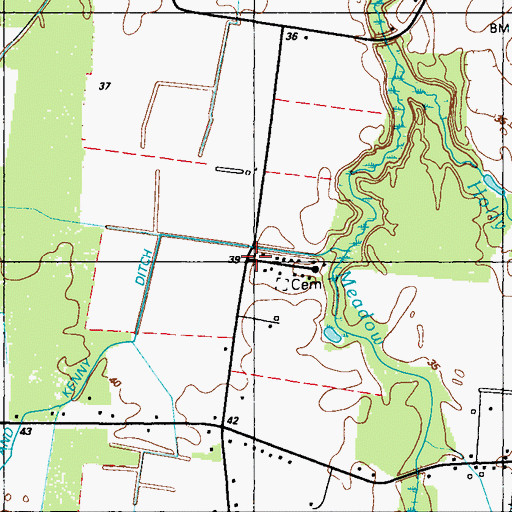 Topographic Map of Records Estates, DE