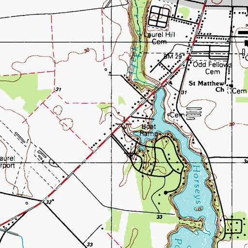 Topographic Map of Hollywoods Park, DE