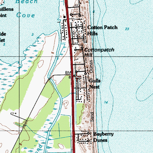 Topographic Map of Gulls Nest, DE