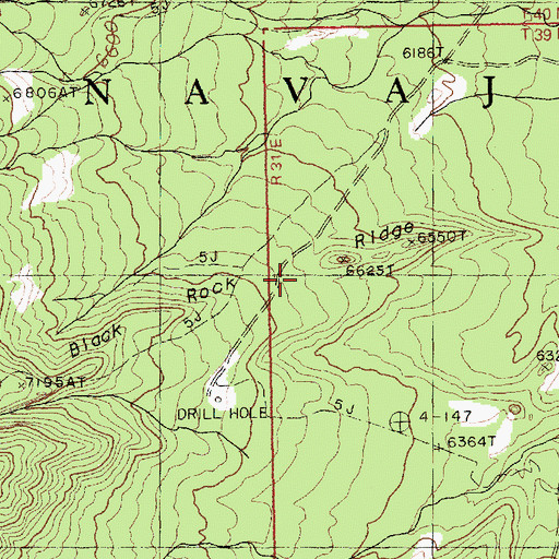 Topographic Map of Black Rock Ridge, AZ