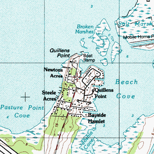 Topographic Map of Newtons Acres, DE