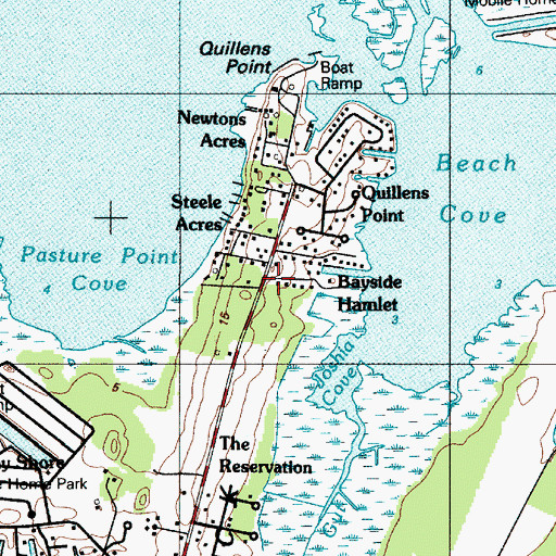 Topographic Map of Bayside Hamlet, DE