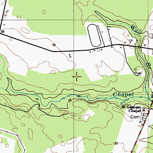 Topographic Map of Hollyville Acres, DE