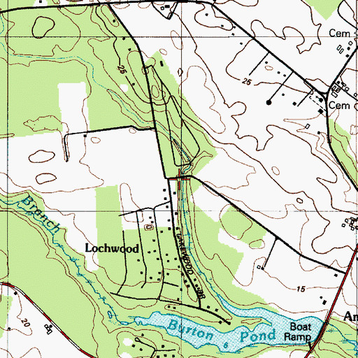 Topographic Map of Lochwood, DE
