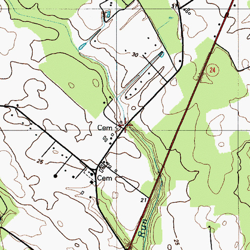 Topographic Map of The Willows, DE