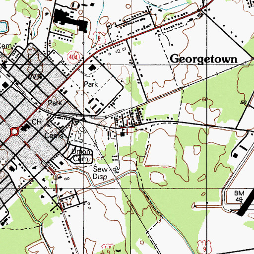 Topographic Map of Harlemtown, DE