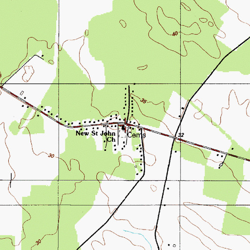 Topographic Map of New Saint Johns Church, DE