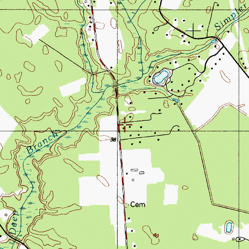 Topographic Map of Kawan Acres, DE