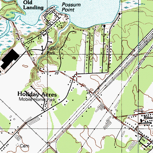 Topographic Map of Sandy Beach, DE
