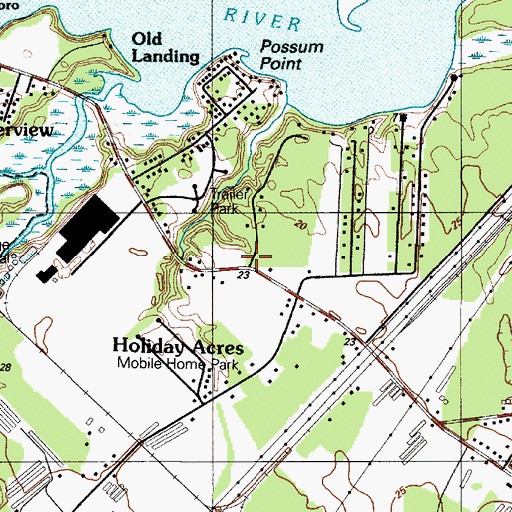 Topographic Map of Burton Acres, DE