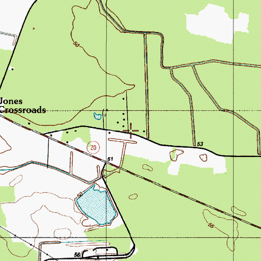 Topographic Map of Woodcrest Estates, DE