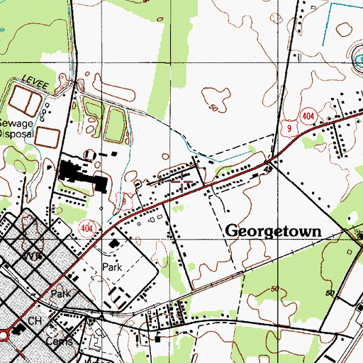 Topographic Map of Greenlea Acres, DE