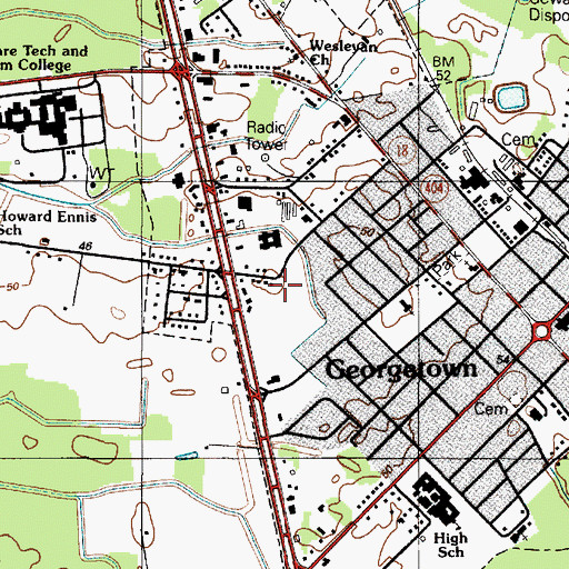 Topographic Map of Dunbarton Oaks Apartments, DE