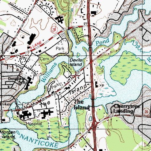 Topographic Map of Victor E Hurley Estates, DE