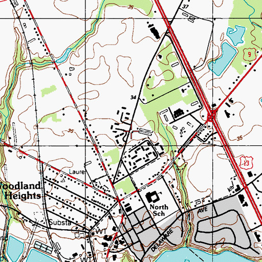 Topographic Map of Hollybrook Apartments, DE