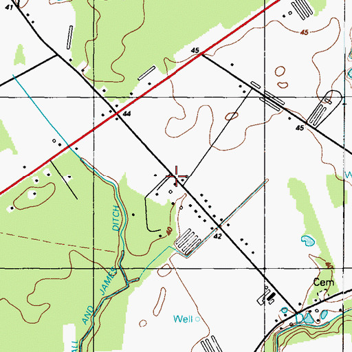 Topographic Map of Frederick Acres, DE